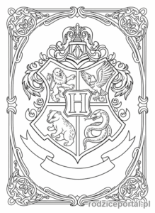 Kolorowanka Harry Potter - Herb Hogwartu
