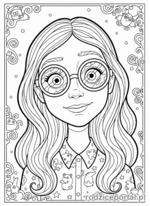 Kolorowanka Harry Potter - Luna Lovegood w Okularach Pudrowych