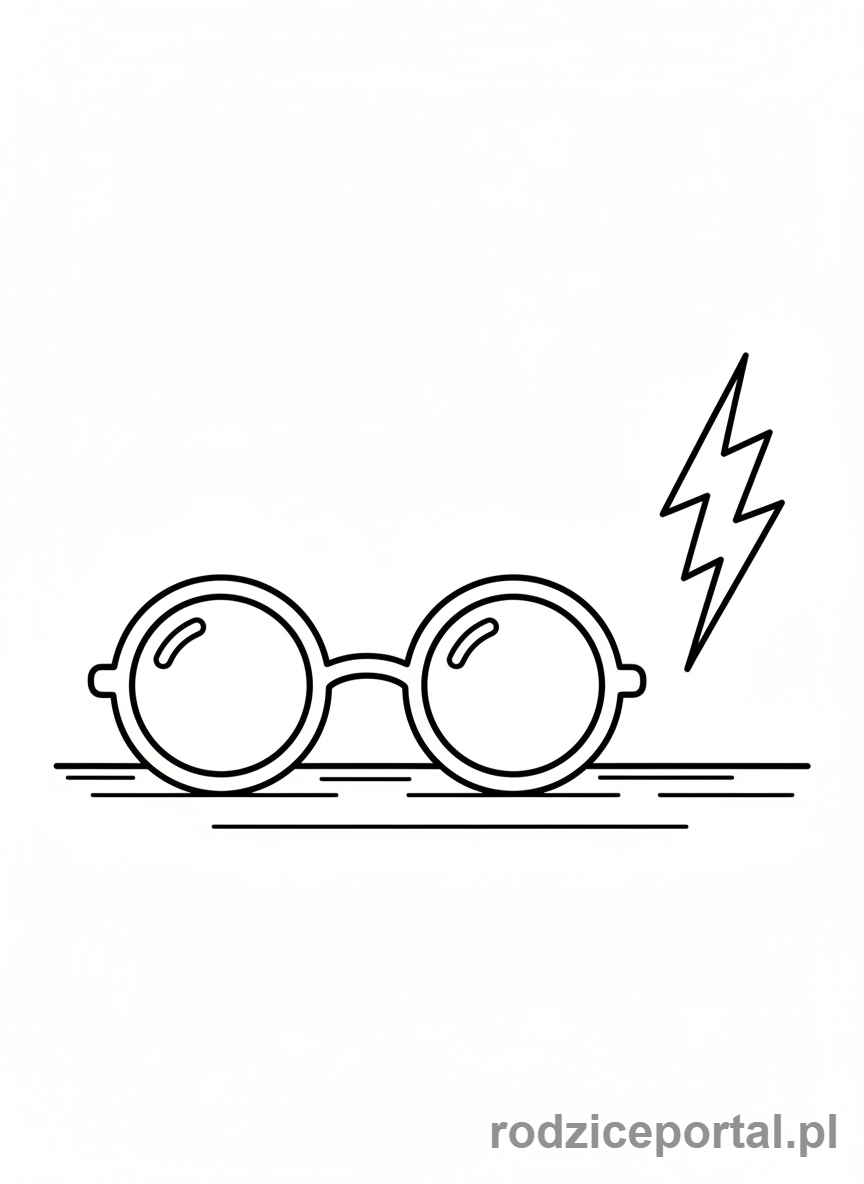 Kolorowanka Harry Potter - Okulary Harry'ego i blizna