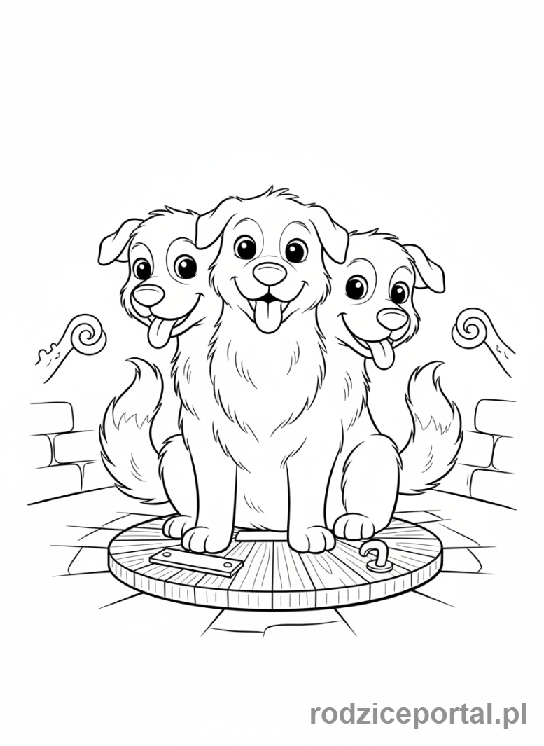 Kolorowanka Harry Potter - Puszek, trójgłowy pies