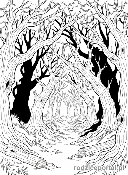 Kolorowanka Harry Potter - Scena z Zakazanego Lasu