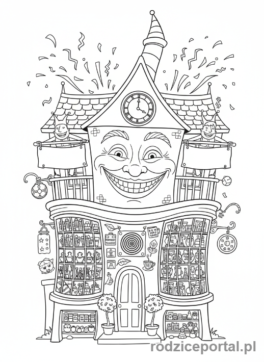 Kolorowanka Harry Potter - Sklep z Czarodziejskimi Dowcipami Weasleyów