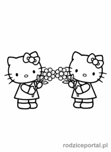 Kolorowanka Hello Kitty - Hello Kitty i jej siostra Mimmy