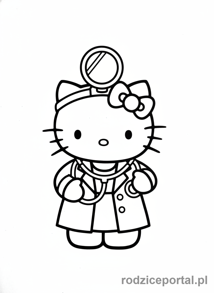 Kolorowanka Hello Kitty - Hello Kitty jako doktor