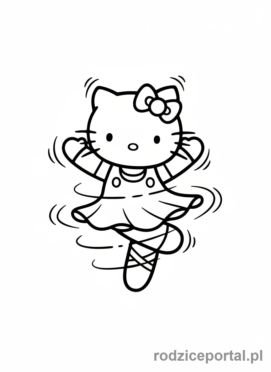 Kolorowanka Hello Kitty - Hello Kitty tańcząca