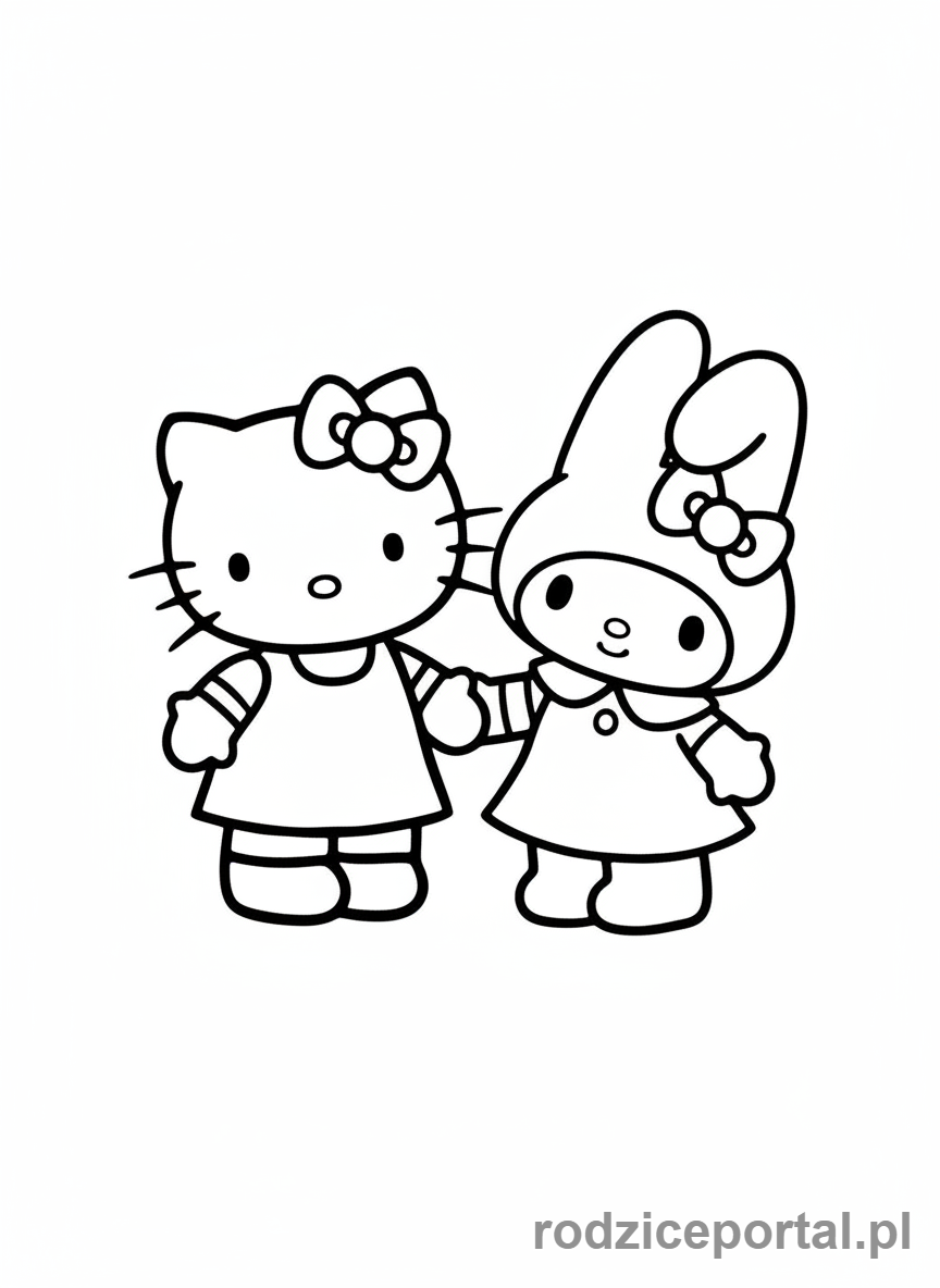 Kolorowanka Hello Kitty - Hello Kitty z My Melody