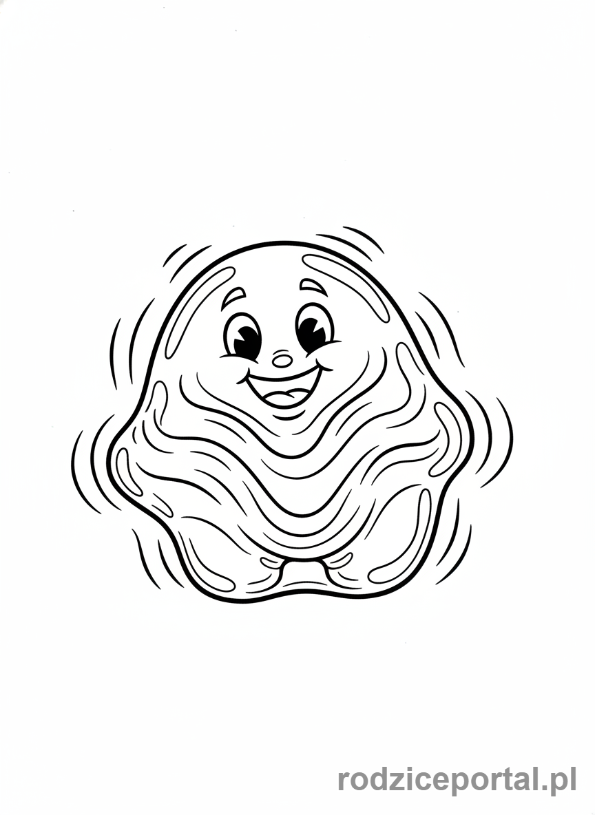 Kolorowanka Hotel Transylwania - Blobby podskakujący z radości, tworząc fale.