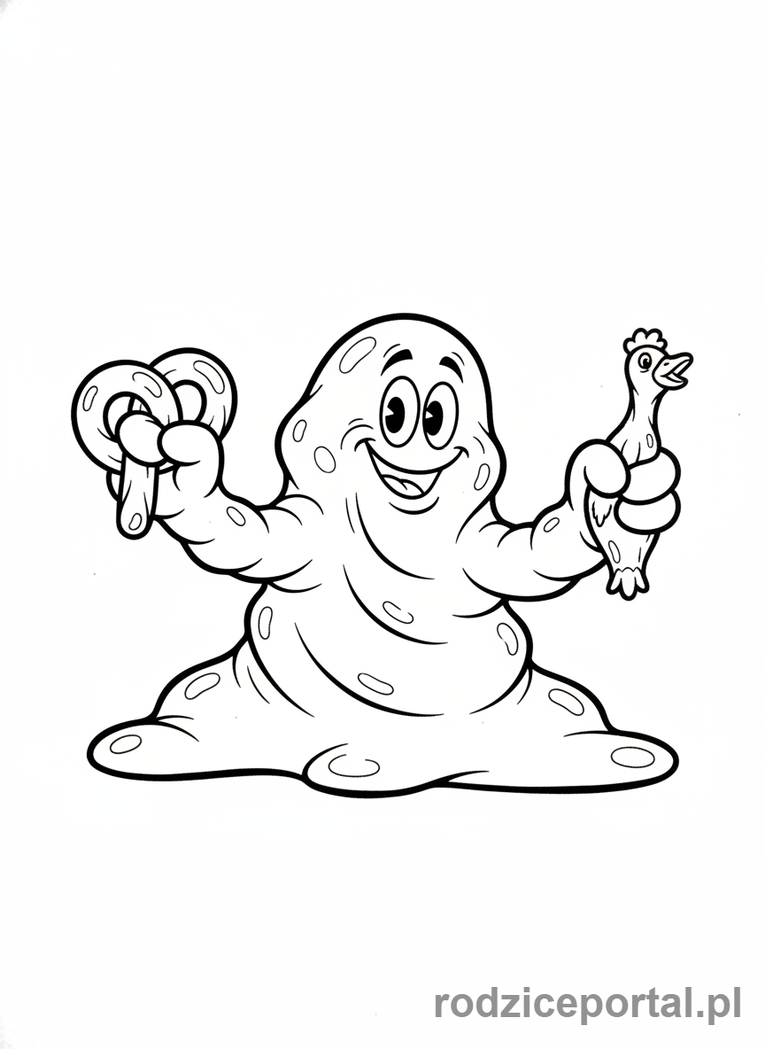 Kolorowanka Hotel Transylwania - Blobby tworzący zabawny kształt.