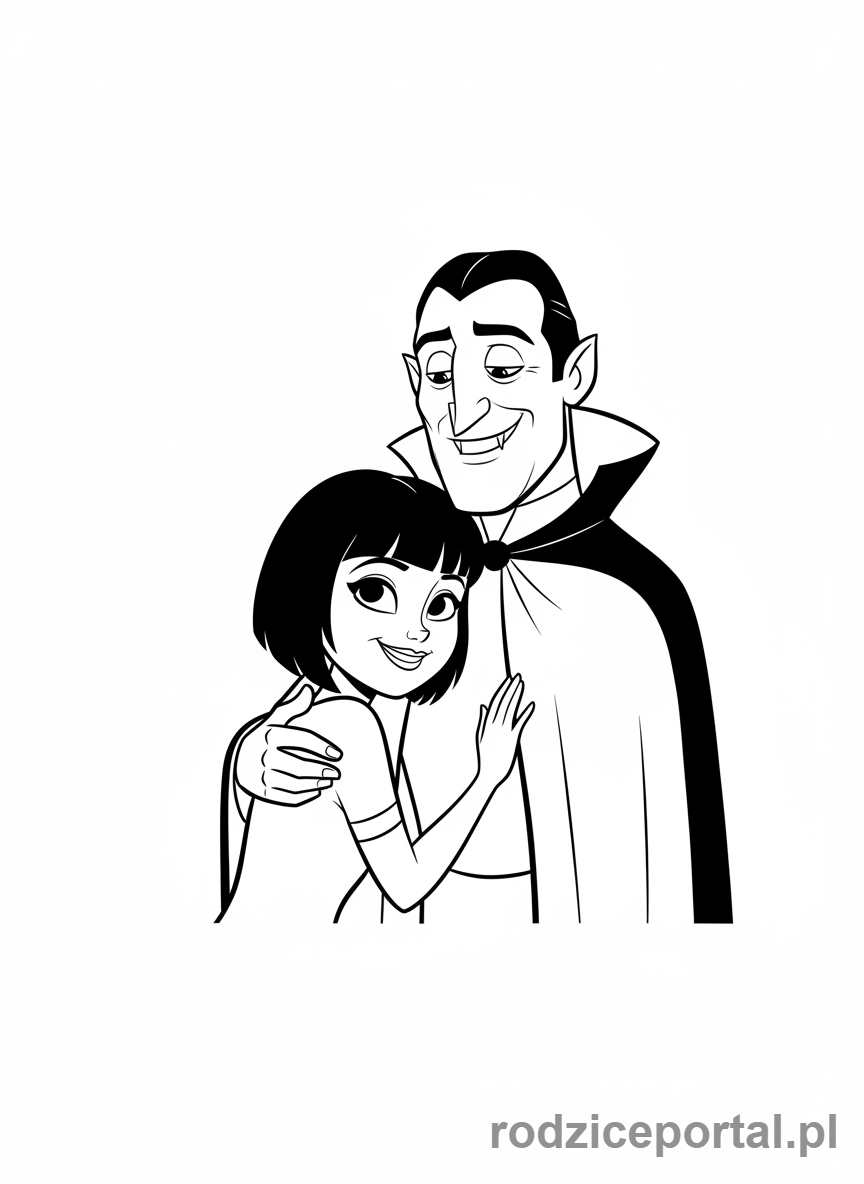 Kolorowanka Hotel Transylwania - Dracula i Mavis razem