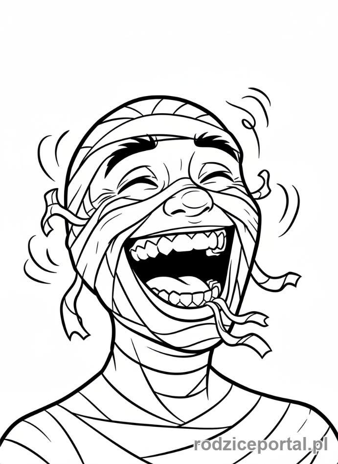 Kolorowanka Hotel Transylwania - Mumia Murray śmiejący się