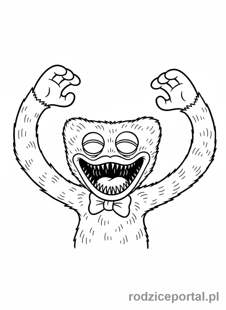 Kolorowanka Huggy Wuggy - Huggy Wuggy budzący się rano