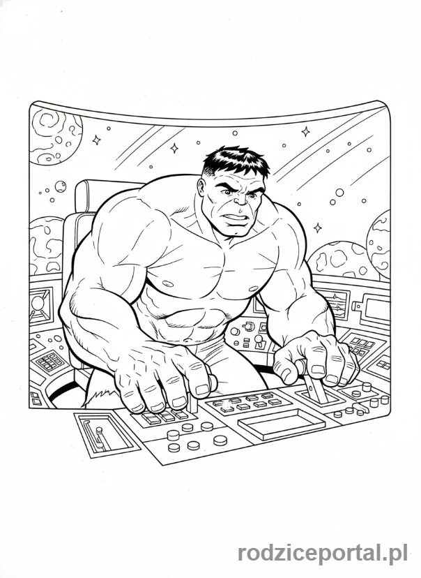 Kolorowanka Hulk - Hulk na statku kosmicznym
