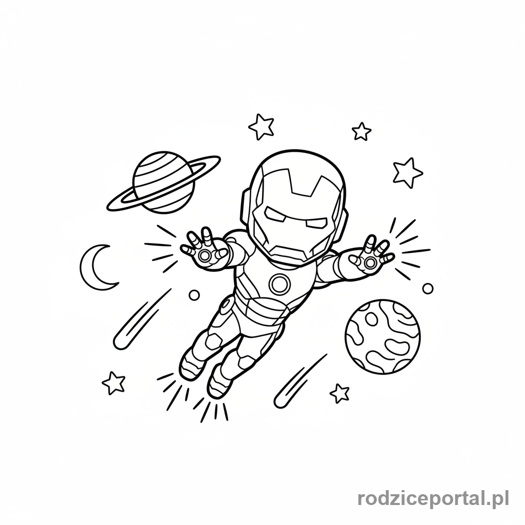 Kolorowanka Iron Man - Iron Man w kosmosie