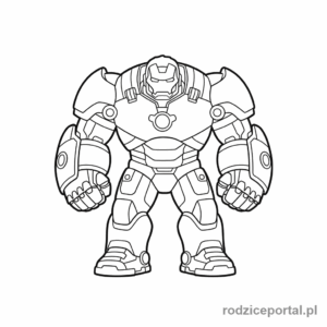 Kolorowanka Iron Man - Iron Man w potężnej zbroi Hulkbuster
