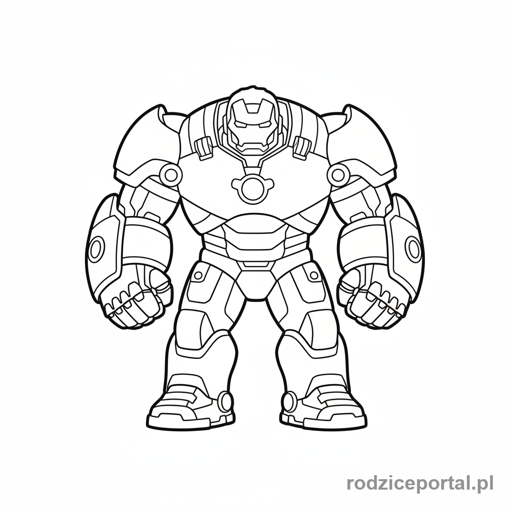 Kolorowanka Iron Man - Iron Man w potężnej zbroi Hulkbuster