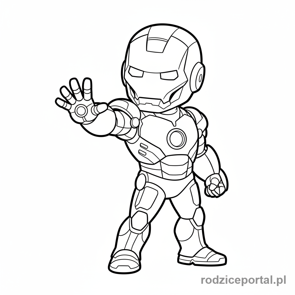 Kolorowanka Iron Man - Iron Man w złotej zbroi