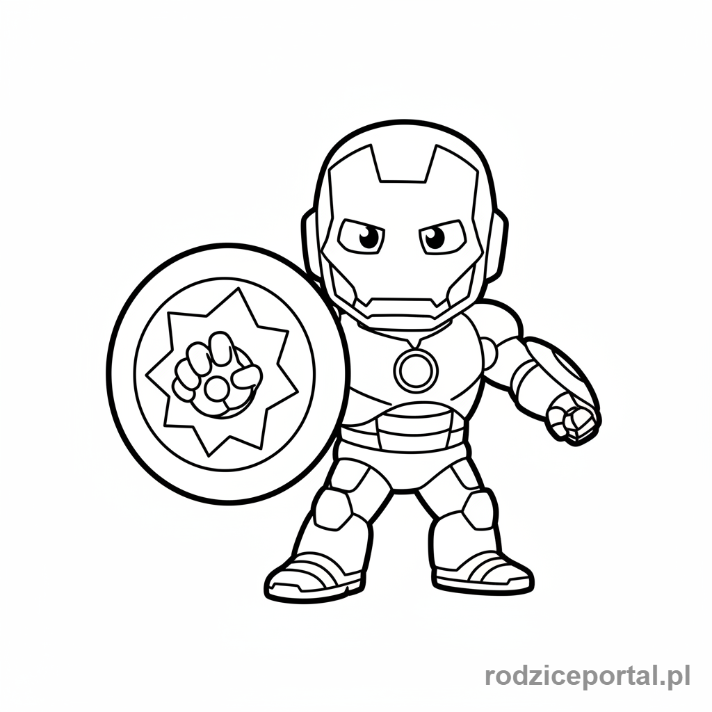 Kolorowanka Iron Man - Iron Man z tarczą energii