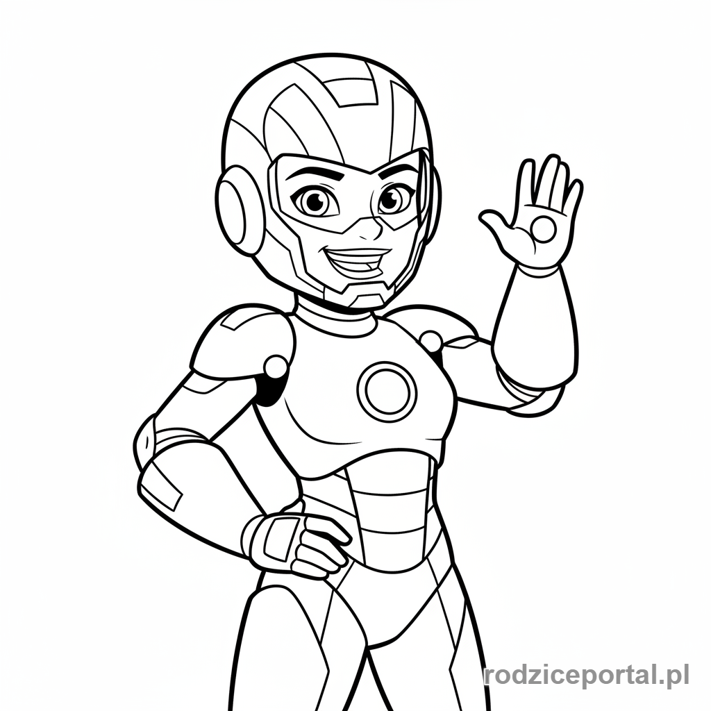 Kolorowanka Iron Man - Pepper Potts uśmiechnięta