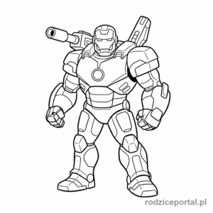 Kolorowanka Iron Man - War Machine (James Rhodes) w swojej zbroi