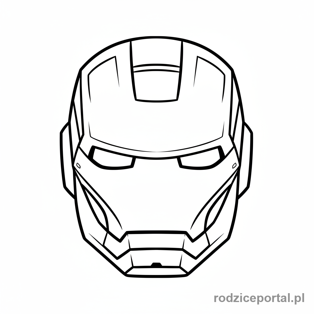 Kolorowanka Iron Man - Zbliżenie na hełm Iron Mana
