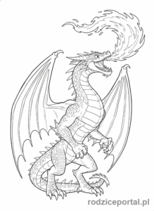 Kolorowanka Jak Wytresować Smoka - Hakokieł (Hookfang) ziejący ogniem