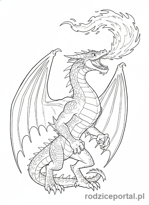 Kolorowanka Jak Wytresować Smoka - Hakokieł (Hookfang) ziejący ogniem