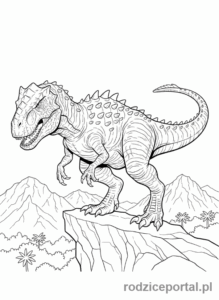 Kolorowanka Jurassic World - Indominus Rex patrzący z wysokości