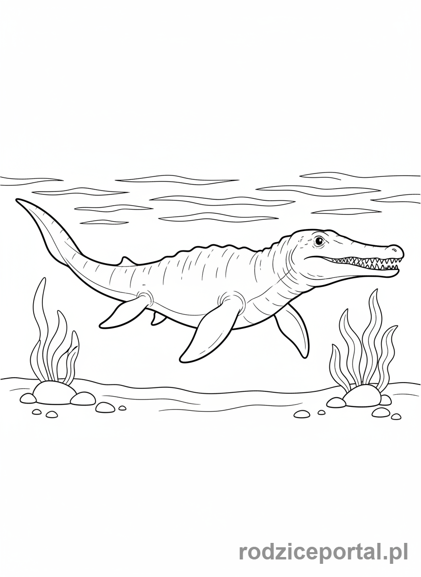 Kolorowanka Jurassic World - Mosasaurus w głębinach oceanu