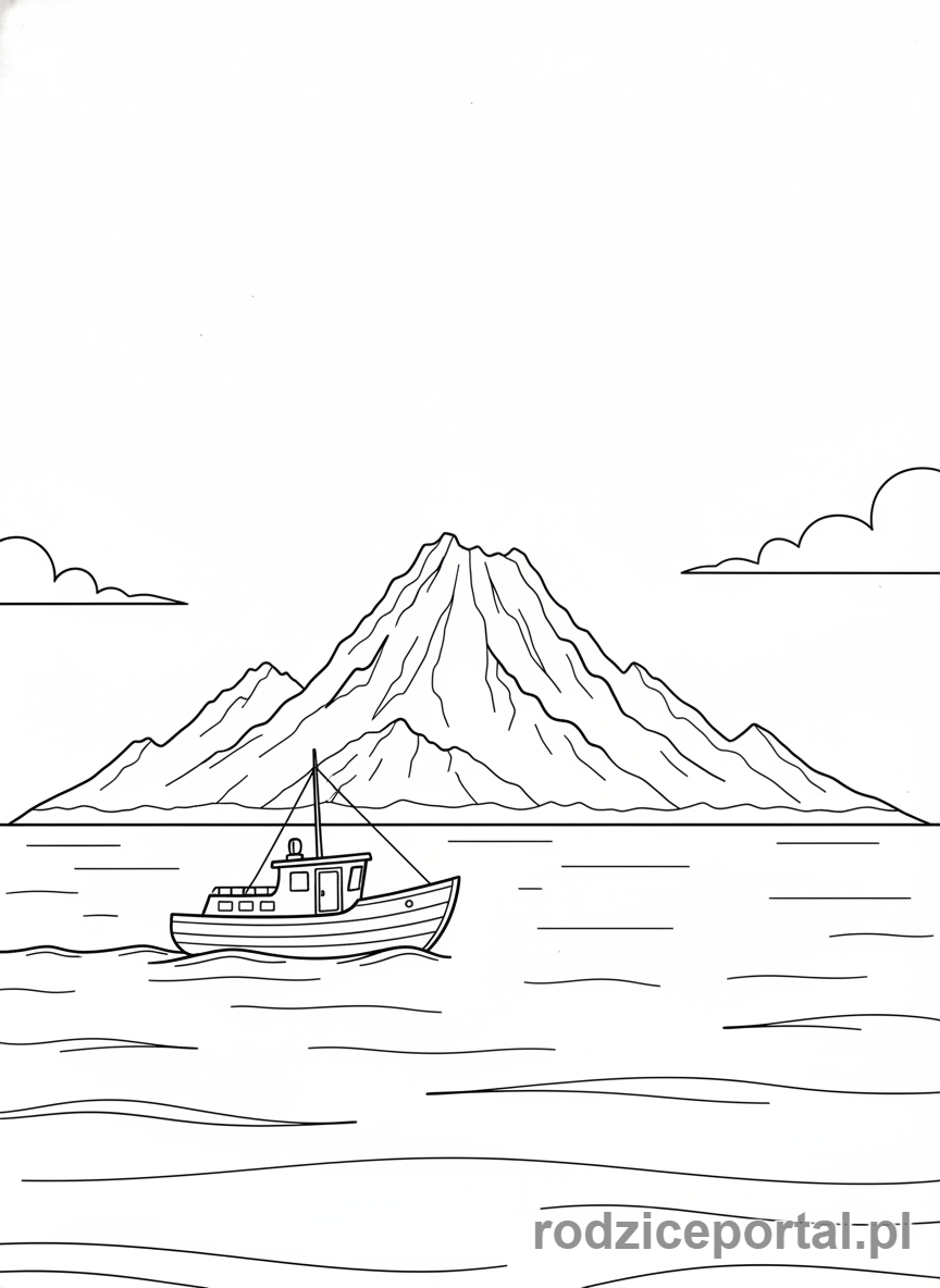 Kolorowanka Jurassic World - Łódź płynąca do wyspy Nublar