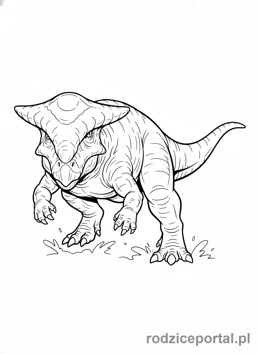 Kolorowanka Jurassic World - Pacycefalozaur uderzający głową
