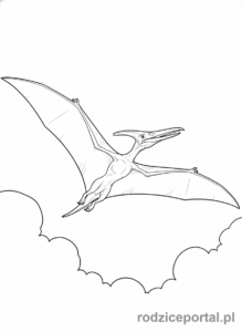 Kolorowanka Jurassic World - Pteranodon szybujący na niebie