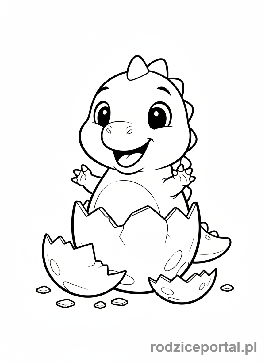 Kolorowanka Jurassic World - Uroczy mały dinozaur wykluwający się