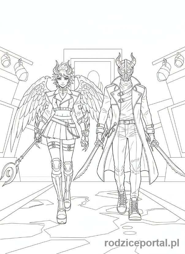 Kolorowanka K-popowe Łowczynie Demonów - Łowczynie K-popowe na pokazie mody bojowej