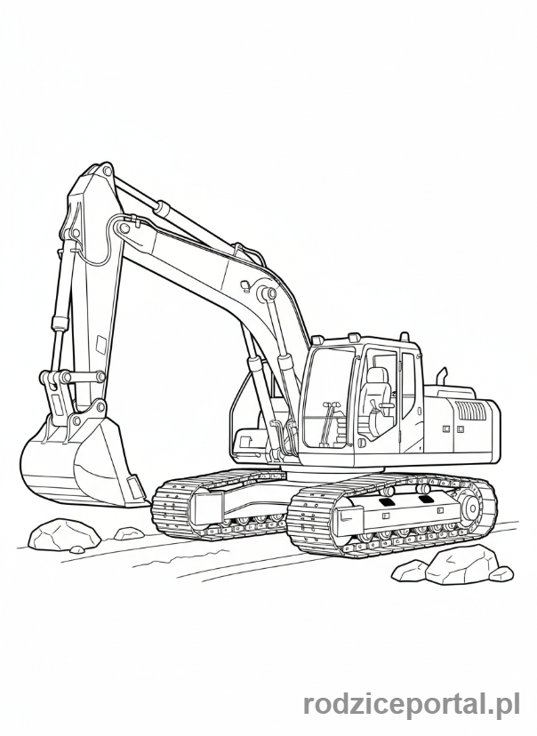 Kolorowanka Koparki - Koparka gąsienicowa