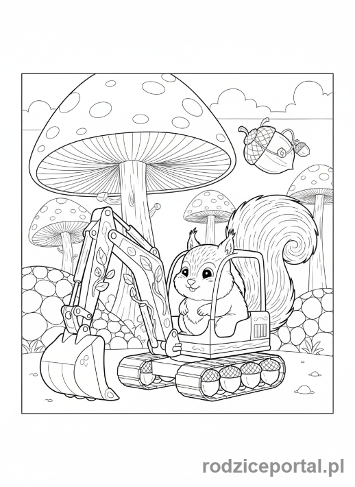 Kolorowanka Koparki - Koparka wiewiórka