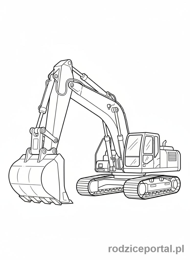 Kolorowanka Koparki - Koparka z dużą łyżką