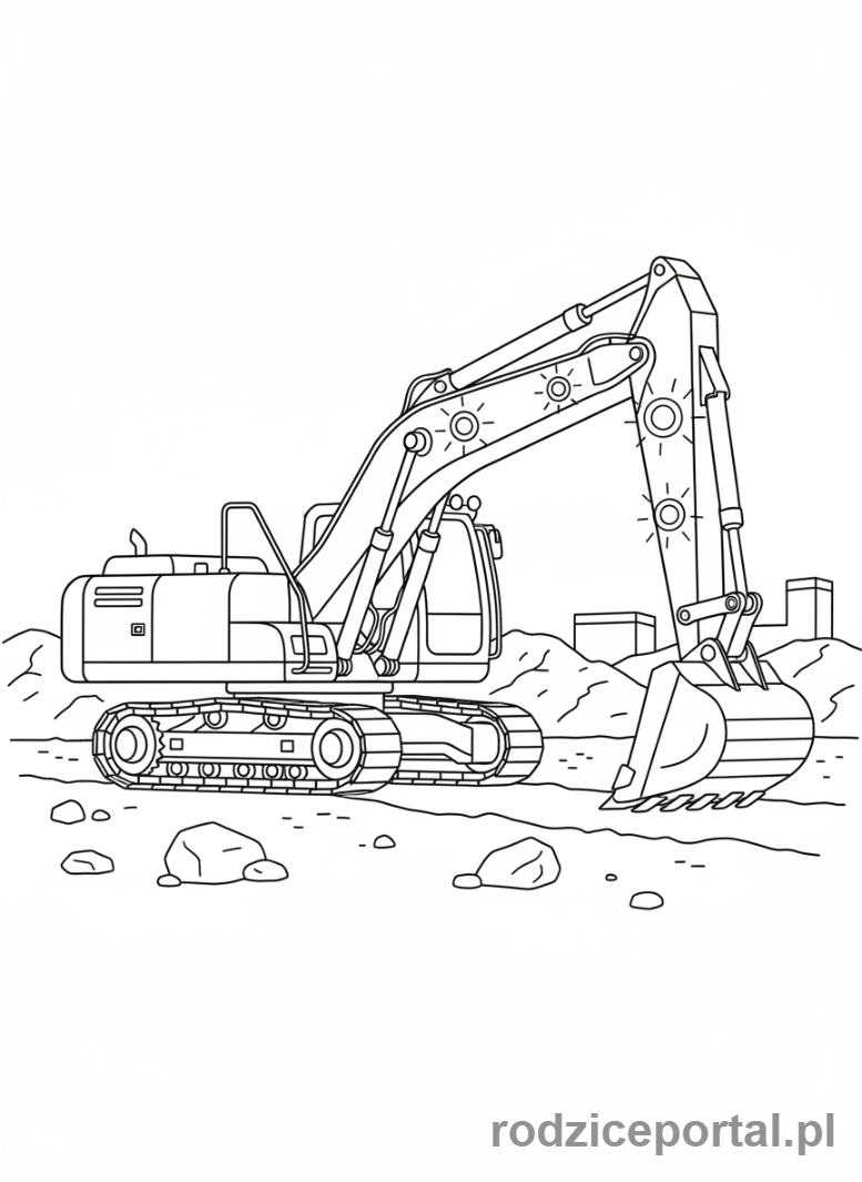 Kolorowanka Koparki - Koparka ze światłami