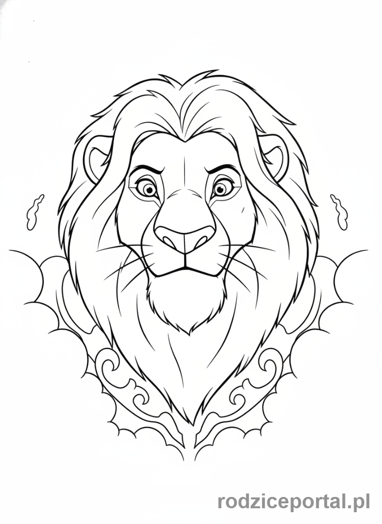 Kolorowanka Król Lew - Duch Mufasy na niebie