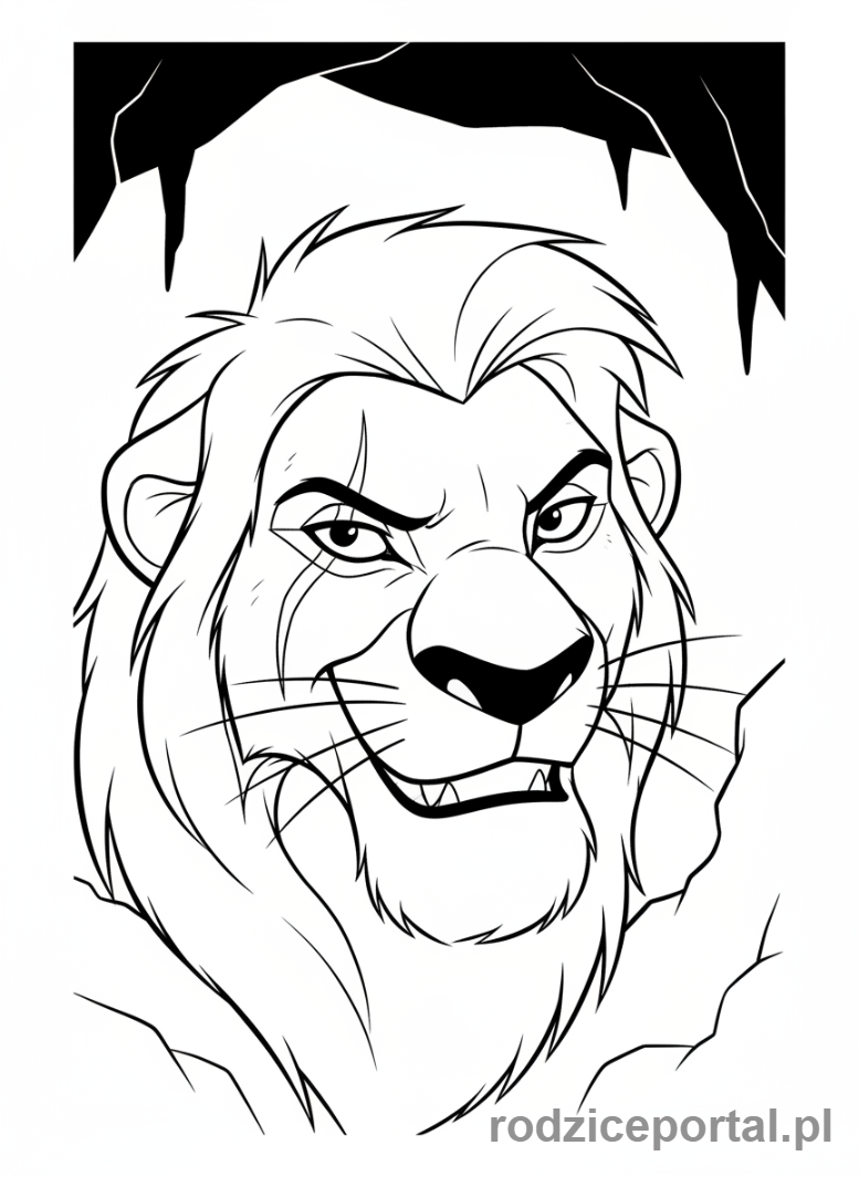 Kolorowanka Król Lew - Skaza z groźną miną