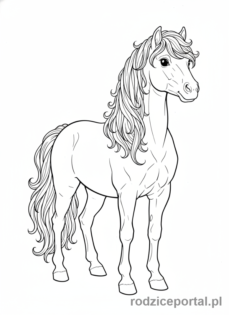 Kolorowanka Kucyki - Dumnie stojący kucyk