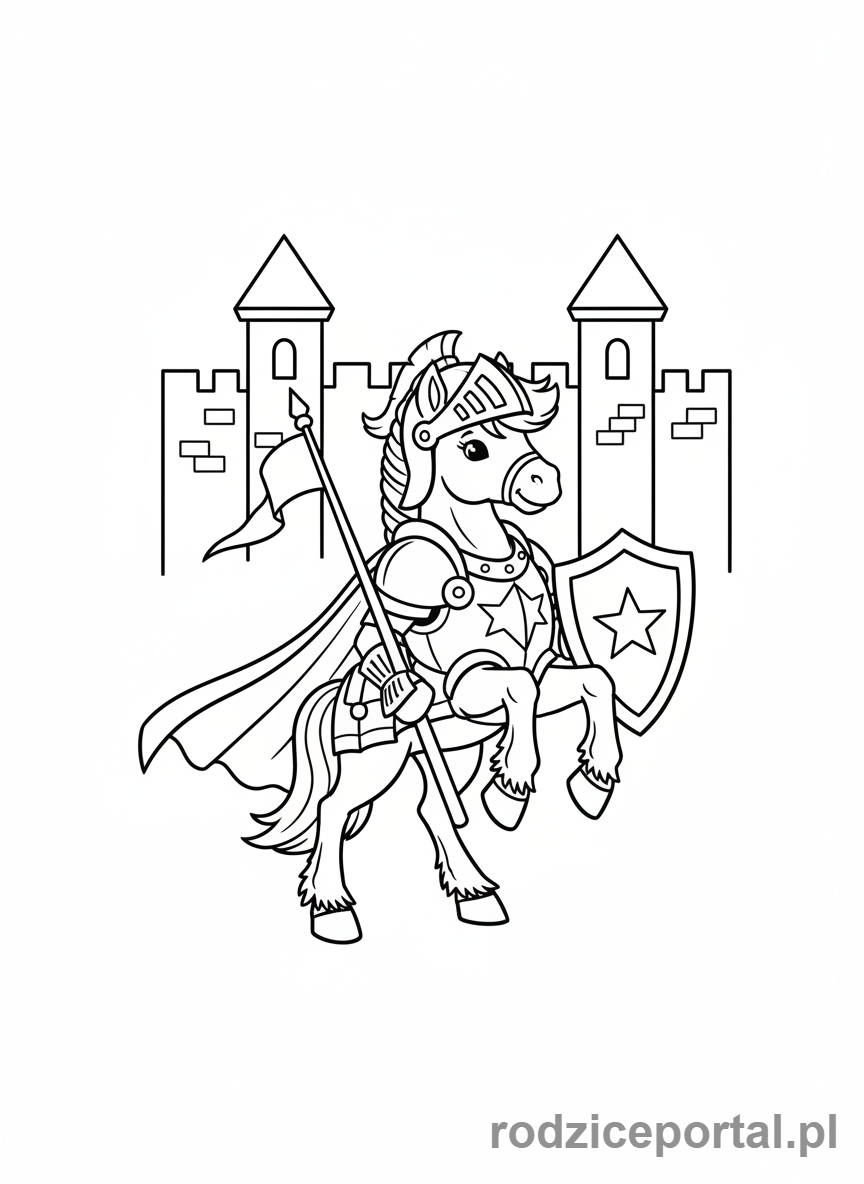 Kolorowanka Kucyki - Kucyk-rycerz