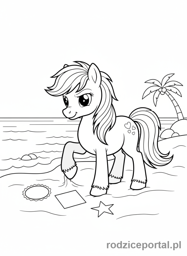 Kolorowanka Kucyki - Kucyk rysujący w piasku