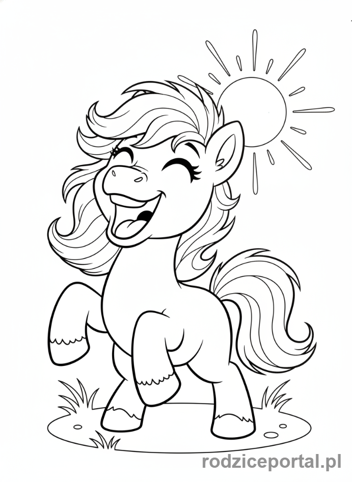 Kolorowanka Kucyki - Kucyk śmiejący się głośno