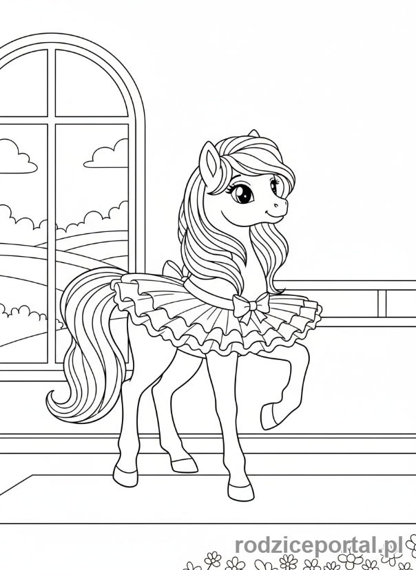 Kolorowanka Kucyki - Kucyk w baletowej spódniczce