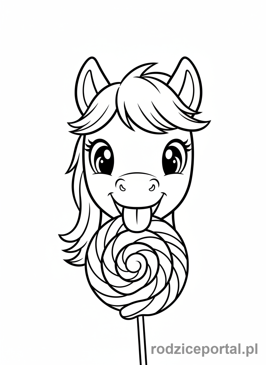 Kolorowanka Kucyki - Kucyk z lizakiem