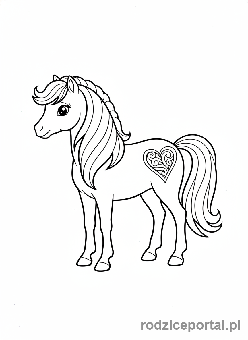 Kolorowanka Kucyki - Kucyk z sercem na boku