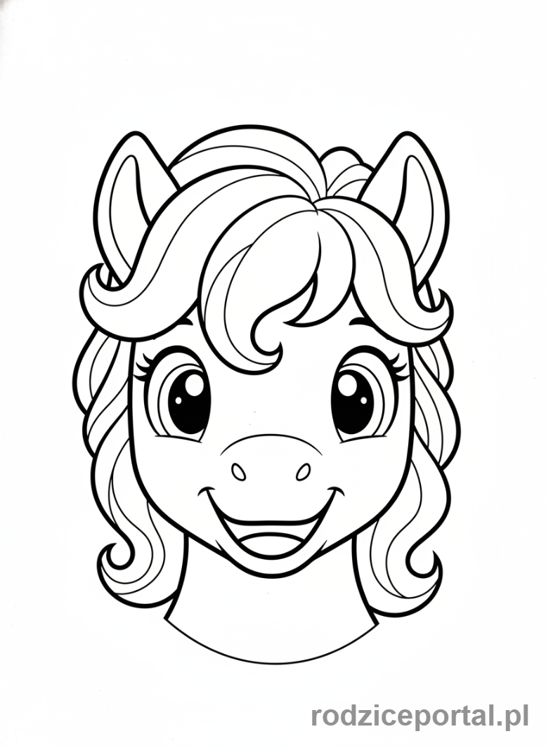 Kolorowanka Kucyki - Uśmiechnięty kucyk