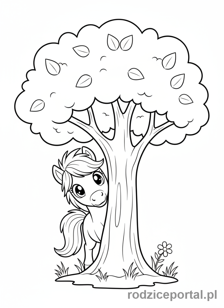 Kolorowanka Kucyki - Zaciekawiony kucyk.