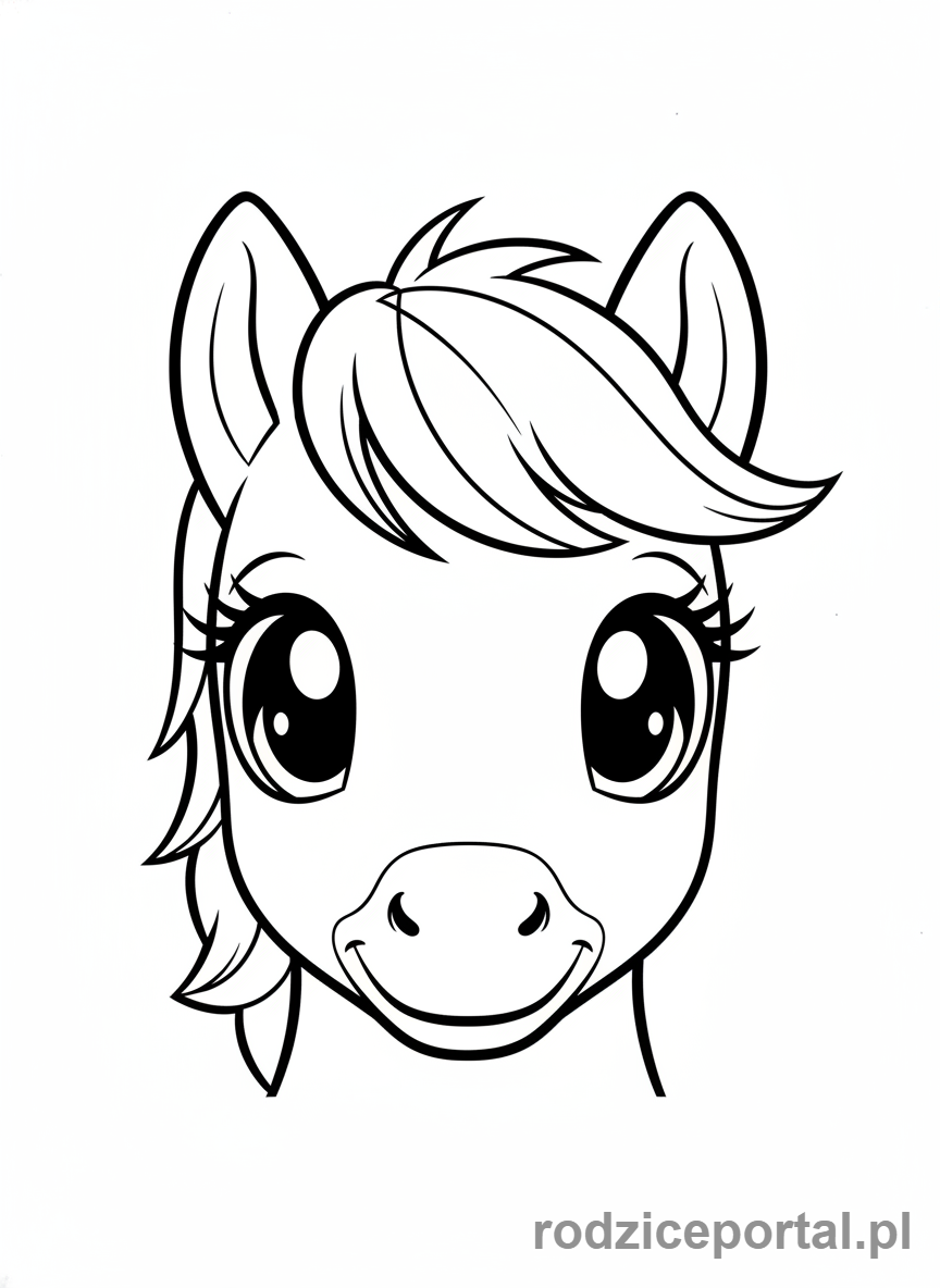 Kolorowanka Kucyki - Zbliżenie na twarz kucyka