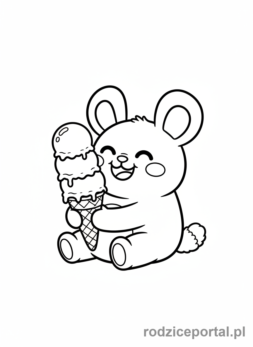 Kolorowanka Labubu - Labubu jedzące lody